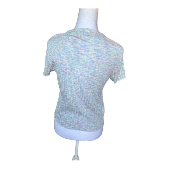 NWT Code x Mode Pastel Multicolor Ribbed T-shirt Size XL - Picture 7 of 7